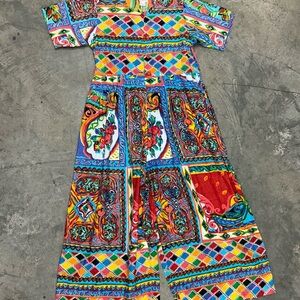 Vintage Sita European Summer Patterned Jumpsuit